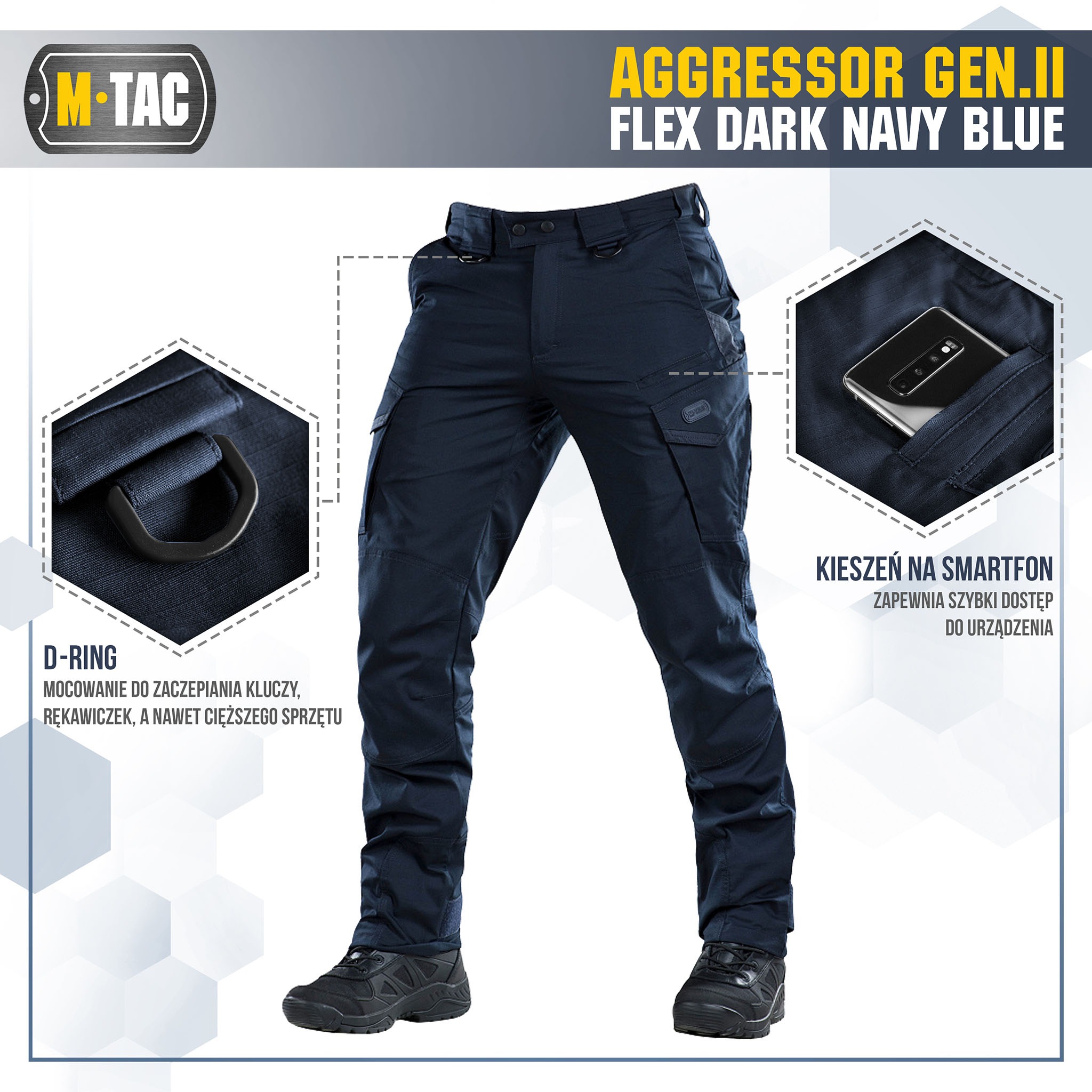 M-Tac pantaloni tactici Aggressor Gen. II Flex Navy Blue 2