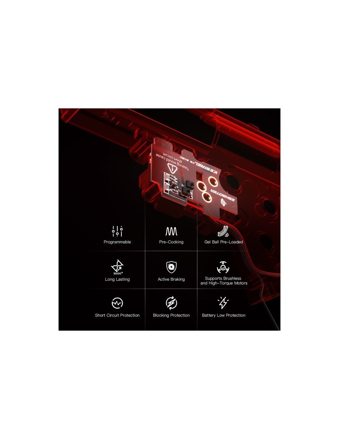 E-Shooter Kestrel V2 Basic ETU cablaj spate 3