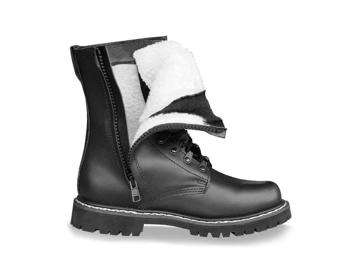 Mil-Tec bocanci piele captusiti Negru