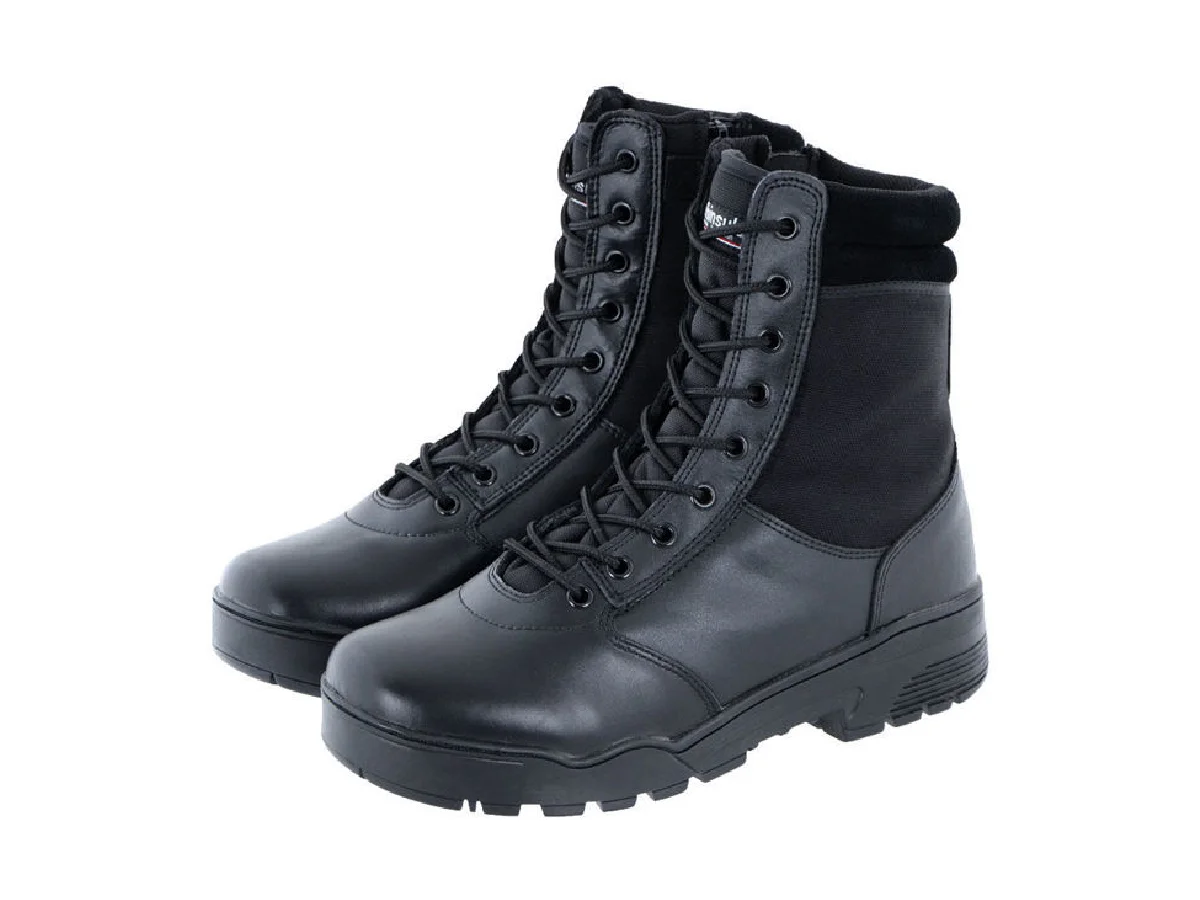 Mil-Tec bocanci piele si cordura cu fermoar Negri 7